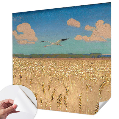 Fotobehang tienerkamer met een tarweveld-motief
