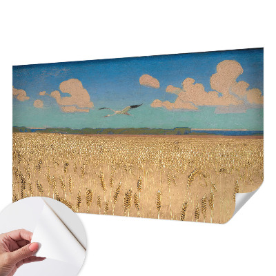 Fotobehang tienerkamer met een tarweveld-motief