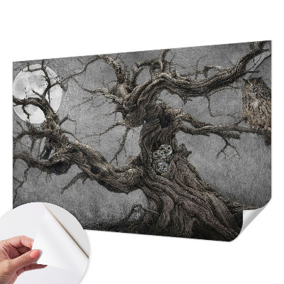 Zelfklevend fotobehang met een mysterieuze uil als print
