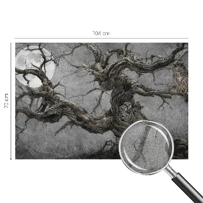 Zelfklevend fotobehang met een mysterieuze uil als print