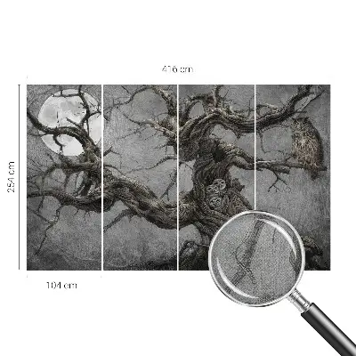 Zelfklevend fotobehang met een mysterieuze uil als print