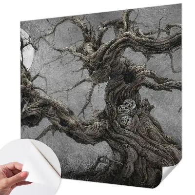 Zelfklevend fotobehang met een mysterieuze uil als print