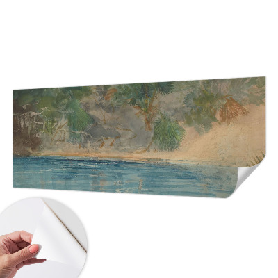 Foto behang voor de keuken met een tropische kustprint