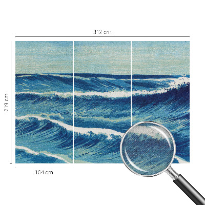 Zelfklevend fotobehang op maat Zeegolven