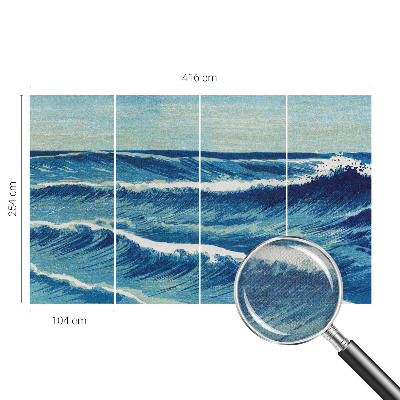 Zelfklevend fotobehang op maat met een patroon van zeegolven