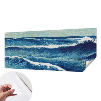 Zelfklevend fotobehang op maat met een patroon van zeegolven