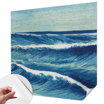 Zelfklevend fotobehang op maat met een patroon van zeegolven