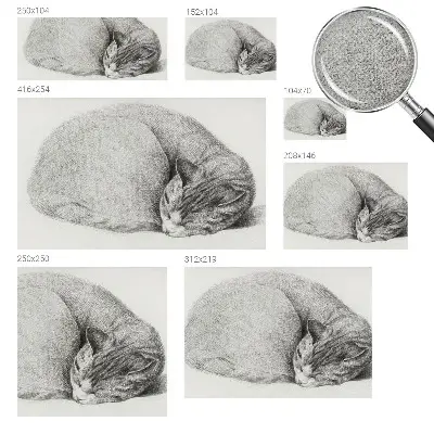 Zelfklevende behangsticker met het ontwerp van een opgerolde kat