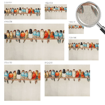 3D fotobehang Vogels op een tak