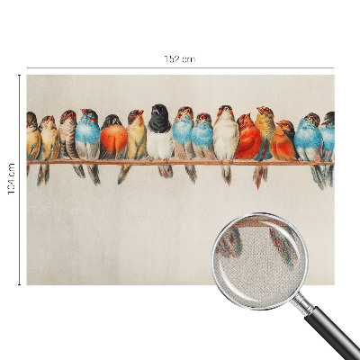 3D fotobehang met een voorstelling van vogels op een tak