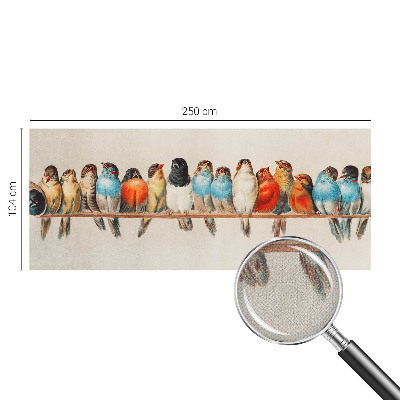 3D fotobehang met een voorstelling van vogels op een tak