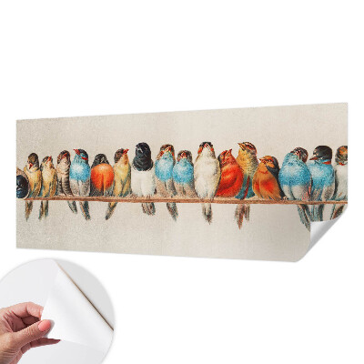 3D fotobehang Vogels op een tak