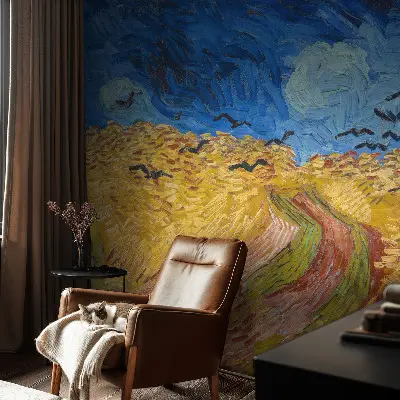 Fotobehang voor kinderkamer met een veldlandschap als ontwerp