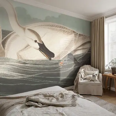 Fotobehang voor de kinderkamer met een rustgevend natuurelement als harmonieus dessin