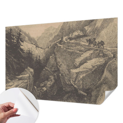 Zelfklevend fotobehang op maat met een schilderachtig berglandschap