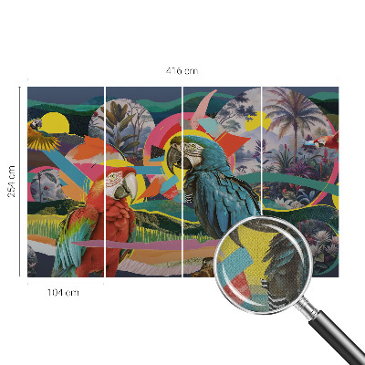 Zelfklevende behangsticker Exotische vogels
