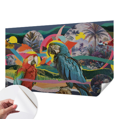 Zelfklevende behangsticker Exotische vogels