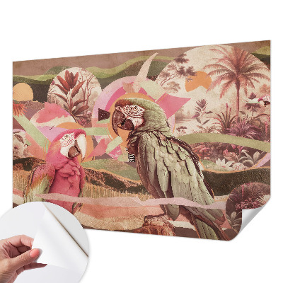 Fotobehang kinderkamer met tropische vogels