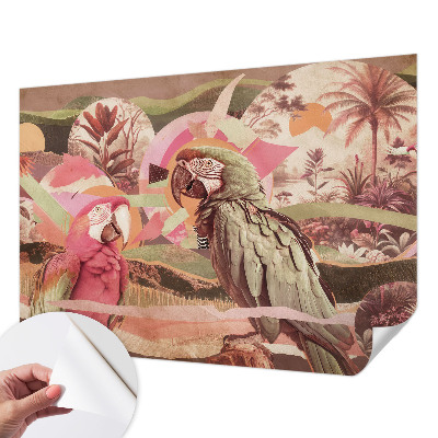 Fotobehang kinderkamer met tropische vogels