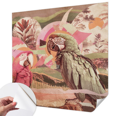 Fotobehang kinderkamer met tropische vogels