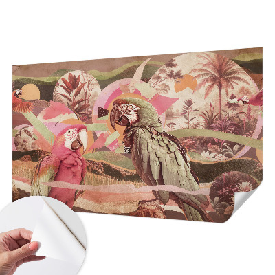 Fotobehang kinderkamer met tropische vogels