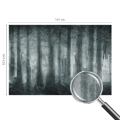 3D fotobehang met een mysterieus bosmotief