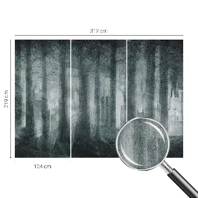3D fotobehang met een mysterieus bosmotief