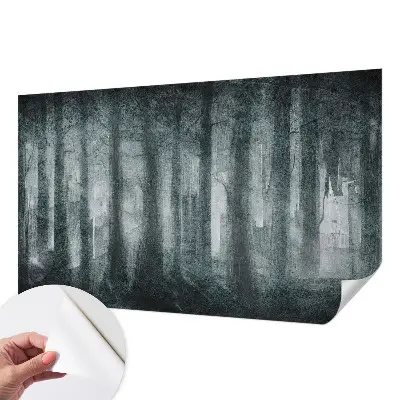 3D fotobehang met een mysterieus bosmotief