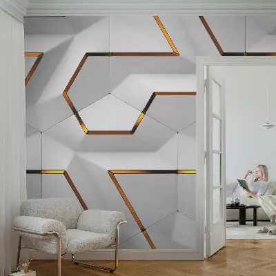 Foto behang voor de kinderkamer met een modern geometrisch motief