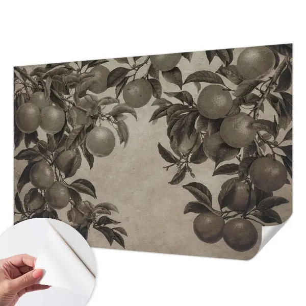 Fotobehang babykamer met een patroon van vruchten