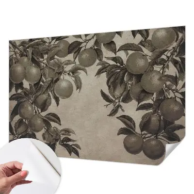 Fotobehang babykamer met een patroon van vruchten