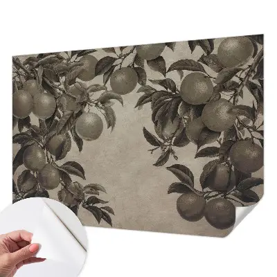 Fotobehang babykamer met een patroon van vruchten