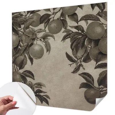 Fotobehang babykamer met een patroon van vruchten
