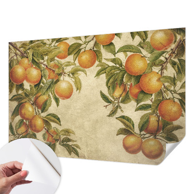 Fotobehang tienerkamer met dessin van fruittakken