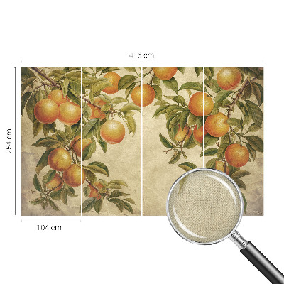 Fotobehang tienerkamer met dessin van fruittakken