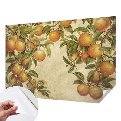Fotobehang tienerkamer met dessin van fruittakken