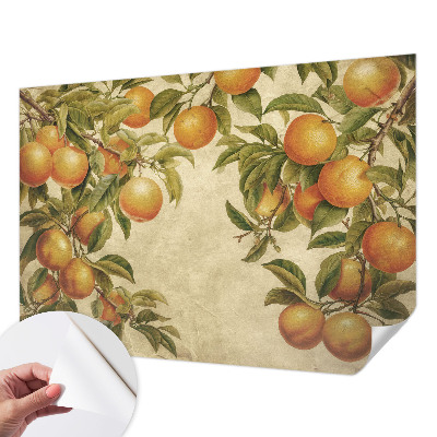 Fotobehang tienerkamer met dessin van fruittakken