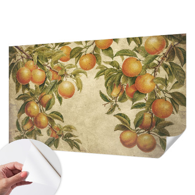 Fotobehang tienerkamer met dessin van fruittakken