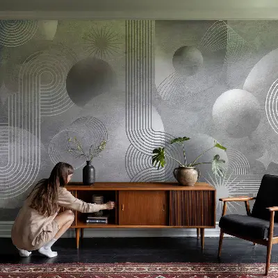 Fotobehang kinderkamer met een abstracte, elegante afbeelding
