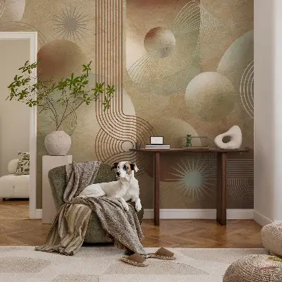 Fotobehang voor de kinderkamer met een geometrisch patroon