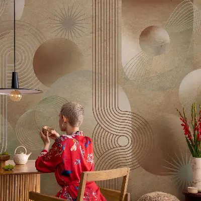 Fotobehang voor de kinderkamer met een geometrisch patroon