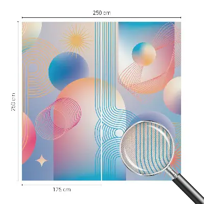 Fotobehang tienerkamer met een kleurrijke abstracte print