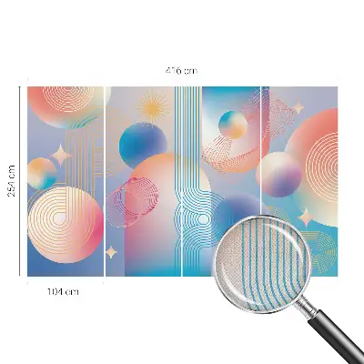 Fotobehang tienerkamer met een kleurrijke abstracte print