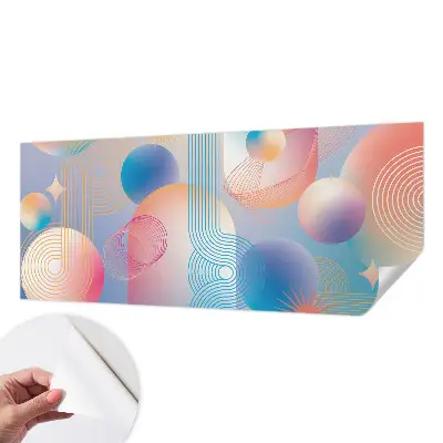 Fotobehang tienerkamer met een kleurrijke abstracte print