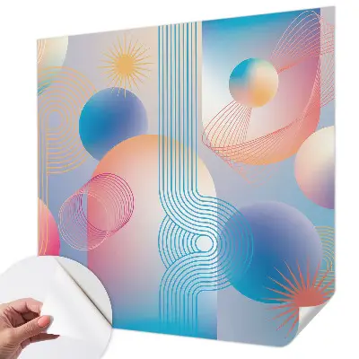 Fotobehang tienerkamer met een kleurrijke abstracte print