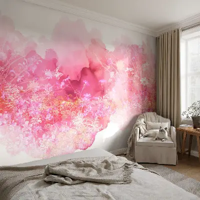 Zelfklevend fotobehang op maat met een bloemenpatroon