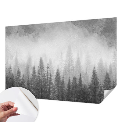 3D fotobehang met een bosmistmotief