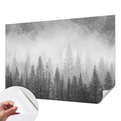 3D fotobehang met een bosmistmotief