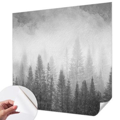 3D fotobehang met een bosmistmotief