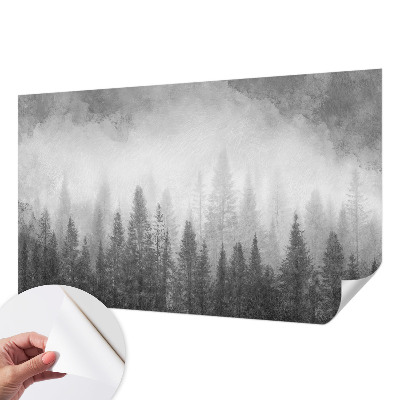 3D fotobehang met een bosmistmotief